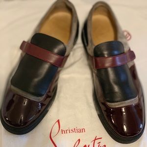 Christian Loubritan Burgundy Black and Grey